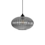 GLOBOSTAR® PERA 206-0010 Μοντέρνο Κρεμαστό Φωτιστικό Οροφής με Ντουί 1 x E27 AC 220-240V IP20 - Μαύρο Φιμέ - Μ30 x Π30 x Υ22cm - Image 5