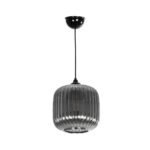 GLOBOSTAR® MELONI 206-0014 Μοντέρνο Κρεμαστό Φωτιστικό Οροφής με Ντουί 1 x E27 AC 220-240V IP20 - Μαύρο Φιμέ - Μ20 x Π20 x Υ24cm - Image 4