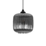 GLOBOSTAR® MELONI 206-0014 Μοντέρνο Κρεμαστό Φωτιστικό Οροφής με Ντουί 1 x E27 AC 220-240V IP20 - Μαύρο Φιμέ - Μ20 x Π20 x Υ24cm - Image 5