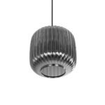 GLOBOSTAR® MELONI 206-0014 Μοντέρνο Κρεμαστό Φωτιστικό Οροφής με Ντουί 1 x E27 AC 220-240V IP20 - Μαύρο Φιμέ - Μ20 x Π20 x Υ24cm - Image 6