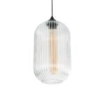 GLOBOSTAR® MELONI 206-0017 Μοντέρνο Κρεμαστό Φωτιστικό Οροφής με Ντουί 1 x E27 AC 220-240V IP20 - Διάφανο - Μ20 x Π20 x Υ38cm