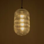 GLOBOSTAR® MELONI 206-0017 Μοντέρνο Κρεμαστό Φωτιστικό Οροφής με Ντουί 1 x E27 AC 220-240V IP20 - Διάφανο - Μ20 x Π20 x Υ38cm - Image 3