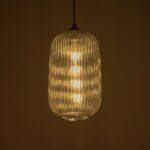 GLOBOSTAR® MELONI 206-0018 Μοντέρνο Κρεμαστό Φωτιστικό Οροφής με Ντουί 1 x E27 AC 220-240V IP20 - Μαύρο Φιμέ - Μ20 x Π20 x Υ38cm - Image 3