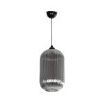 GLOBOSTAR® MELONI 206-0018 Μοντέρνο Κρεμαστό Φωτιστικό Οροφής με Ντουί 1 x E27 AC 220-240V IP20 - Μαύρο Φιμέ - Μ20 x Π20 x Υ38cm - Image 4