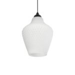 GLOBOSTAR® SKLO 206-0023 Μοντέρνο Κρεμαστό Φωτιστικό Οροφής με Ντουί 1 x E27 AC 220-240V IP20 - Λευκό - Μ22 x Π22 x Υ31cm