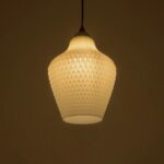 GLOBOSTAR® SKLO 206-0023 Μοντέρνο Κρεμαστό Φωτιστικό Οροφής με Ντουί 1 x E27 AC 220-240V IP20 - Λευκό - Μ22 x Π22 x Υ31cm - Image 3