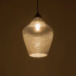 GLOBOSTAR® SKLO 206-0024 Μοντέρνο Κρεμαστό Φωτιστικό Οροφής με Ντουί 1 x E27 AC 220-240V IP20 - Μαύρο Φιμέ - Μ22 x Π22 x Υ31cm - Image 3