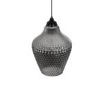 GLOBOSTAR® SKLO 206-0024 Μοντέρνο Κρεμαστό Φωτιστικό Οροφής με Ντουί 1 x E27 AC 220-240V IP20 - Μαύρο Φιμέ - Μ22 x Π22 x Υ31cm - Image 7