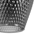 GLOBOSTAR® SKLO 206-0024 Μοντέρνο Κρεμαστό Φωτιστικό Οροφής με Ντουί 1 x E27 AC 220-240V IP20 - Μαύρο Φιμέ - Μ22 x Π22 x Υ31cm - Image 8