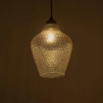 GLOBOSTAR® SKLO 206-0025 Μοντέρνο Κρεμαστό Φωτιστικό Οροφής με Ντουί 1 x E27 AC 220-240V IP20 - Mελί - Μ22 x Π22 x Υ31cm - Image 3