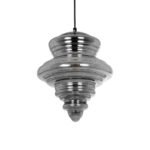 GLOBOSTAR® CORTE 206-0028 Μοντέρνο Κρεμαστό Φωτιστικό Οροφής με Ντουί 1 x E27 AC 220-240V IP20 - Μαύρο Φιμέ - Μ25 x Π25 x Υ30cm