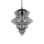 GLOBOSTAR® CORTE 206-0028 Μοντέρνο Κρεμαστό Φωτιστικό Οροφής με Ντουί 1 x E27 AC 220-240V IP20 - Μαύρο Φιμέ - Μ25 x Π25 x Υ30cm - Image 5