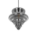 GLOBOSTAR® CORTE 206-0028 Μοντέρνο Κρεμαστό Φωτιστικό Οροφής με Ντουί 1 x E27 AC 220-240V IP20 - Μαύρο Φιμέ - Μ25 x Π25 x Υ30cm - Image 6