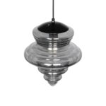 GLOBOSTAR® CORTE 206-0028 Μοντέρνο Κρεμαστό Φωτιστικό Οροφής με Ντουί 1 x E27 AC 220-240V IP20 - Μαύρο Φιμέ - Μ25 x Π25 x Υ30cm - Image 7