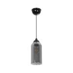 GLOBOSTAR® TUBE 206-0030 Μοντέρνο Κρεμαστό Φωτιστικό Οροφής με Ντουί 1 x E27 AC 220-240V IP20 - Μαύρο Φιμέ - Μ10 x Π10 x Υ24cm - Image 4