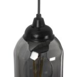 GLOBOSTAR® TUBE 206-0030 Μοντέρνο Κρεμαστό Φωτιστικό Οροφής με Ντουί 1 x E27 AC 220-240V IP20 - Μαύρο Φιμέ - Μ10 x Π10 x Υ24cm - Image 9