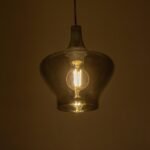 GLOBOSTAR® OVOCE 206-0032 Μοντέρνο Κρεμαστό Φωτιστικό Οροφής με Ντουί 1 x E27 AC 220-240V IP20 - Μαύρο Φιμέ - Μ20 x Π20 x Υ22cm - Image 3