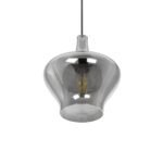 GLOBOSTAR® OVOCE 206-0032 Μοντέρνο Κρεμαστό Φωτιστικό Οροφής με Ντουί 1 x E27 AC 220-240V IP20 - Μαύρο Φιμέ - Μ20 x Π20 x Υ22cm - Image 6