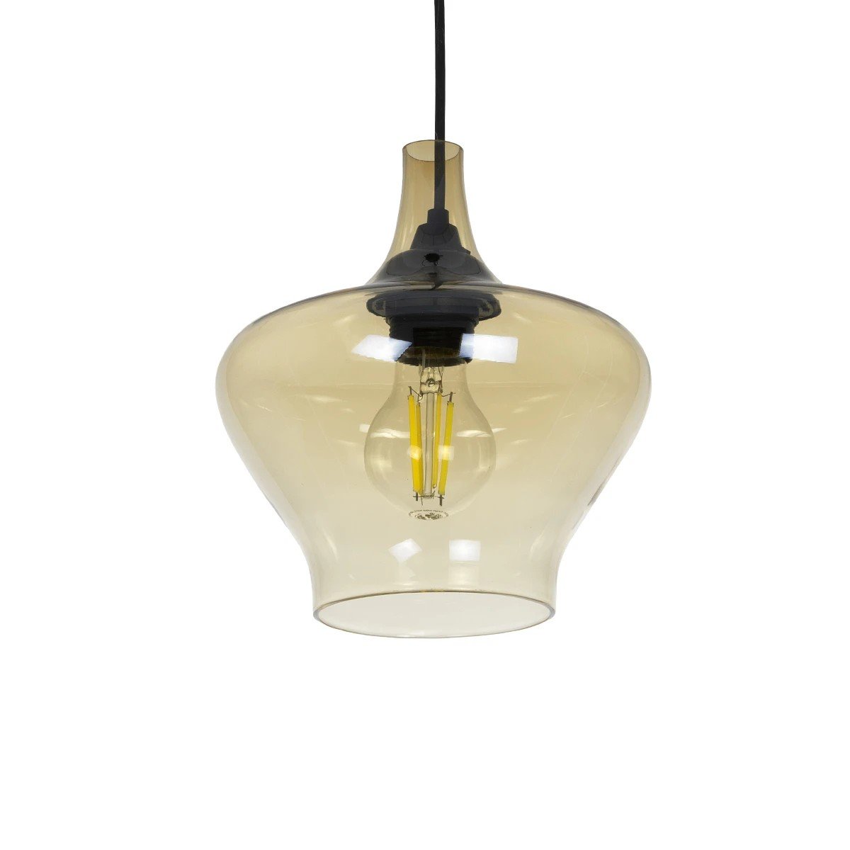 206_0033_0 GLOBOSTAR® OVOCE 206-0033 Μοντέρνο Κρεμαστό Φωτιστικό Οροφής με Ντουί 1 x E27 AC 220-240V IP20 - Mελί - Μ20 x Π20 x Υ22cm - Image 1