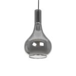 GLOBOSTAR® ΤΟΝΕ 206-0034 Μοντέρνο Κρεμαστό Φωτιστικό Οροφής με Ντουί 1 x E27 AC 220-240V IP20 - Μαύρο Φιμέ - Μ20 x Π20 x Υ36cm