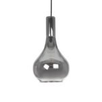 GLOBOSTAR® ΤΟΝΕ 206-0034 Μοντέρνο Κρεμαστό Φωτιστικό Οροφής με Ντουί 1 x E27 AC 220-240V IP20 - Μαύρο Φιμέ - Μ20 x Π20 x Υ36cm - Image 5