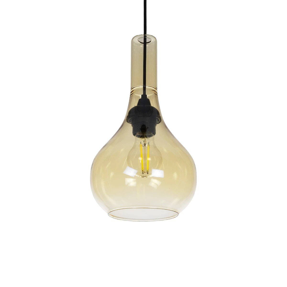 206_0035_0 GLOBOSTAR® ΤΟΝΕ 206-0035 Μοντέρνο Κρεμαστό Φωτιστικό Οροφής με Ντουί 1 x E27 AC 220-240V IP20 - Mελί - Μ20 x Π20 x Υ36cm - Image 1