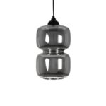 GLOBOSTAR® PIAGE 206-0036 Μοντέρνο Κρεμαστό Φωτιστικό Οροφής με Ντουί 1 x E27 AC 220-240V IP20 - Μαύρο Φιμέ - Μ18 x Π18 x Υ31cm - Image 5