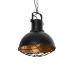 GLOBOSTAR® SIERRA 203-0011 Vintage Κρεμαστό Φωτιστικό Οροφής με Ντουί 1 x E27 AC 220-240V IP20 - Μαύρο & Χρυσό - Μ30 x Π30 x Υ40cm - Image 2