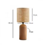 GLOBOSTAR® HARD 204-0065 Boho Επιτραπέζιο Φωτιστικό Πορτατίφ με Ντουί 1 x E14 AC 220-240V IP20 - Καφέ & Μπεζ - Μ15 x Π15 x Υ35cm - Image 2