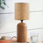 GLOBOSTAR® HARD 204-0065 Boho Επιτραπέζιο Φωτιστικό Πορτατίφ με Ντουί 1 x E14 AC 220-240V IP20 - Καφέ & Μπεζ - Μ15 x Π15 x Υ35cm - Image 3