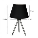 GLOBOSTAR® TRIP 204-0086 Μοντέρνο Επιτραπέζιο Φωτιστικό Πορτατίφ με Ντουί 1 x E27 AC 220-240V IP20 - Μαύρο - Μ22 x Π22 x Υ33cm - Image 2