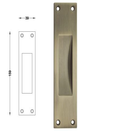 Χούφτα για Συρόμενες Πόρτες Χωρίς Τρύπα - Εύκολη Τοποθέτηση - Μπρονζέ 232-16 Perfect