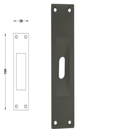 Χούφτα για Συρόμενες Πόρτες Με Τρύπα - Μαυρο Ματ 232-17 Perfect