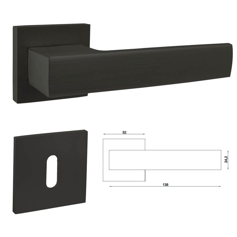 244-7-2 Πόμολο Πόρτας με Ροζέτα Perfect Μαύρο Ματ 244 Κομψό και σύγχρονο design - Image 1