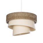 GLOBOSTAR® SIERA 203-0169 Μοντέρνο Κρεμαστό Φωτιστικό Οροφής με Ντουί 1 x E27 AC 220-240V IP20 - Καφέ & Μπεζ - Μ38 x Π38 x Υ26cm - Image 2