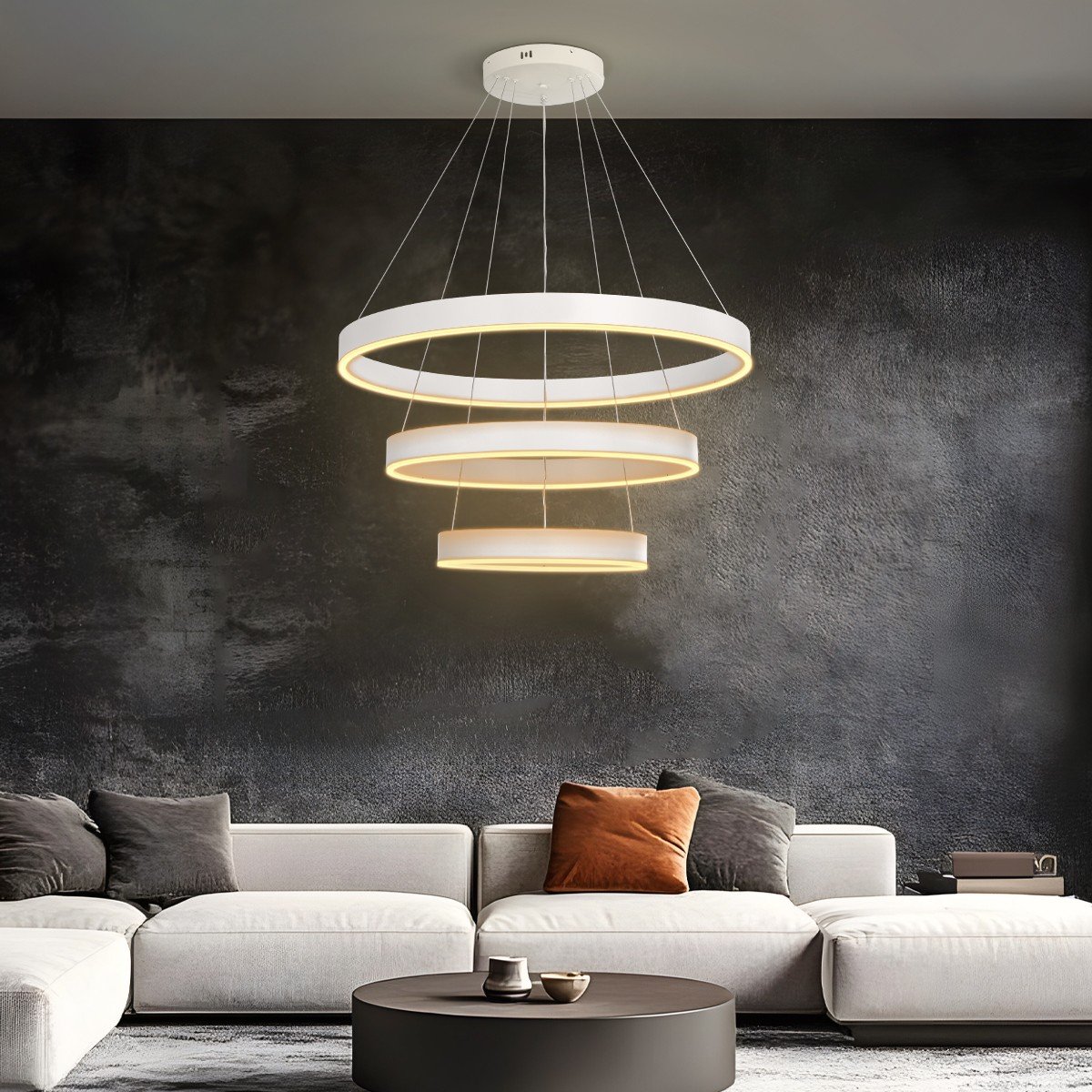 2b7aec_61189_1 kelvo® VENOM 61189 Μοντέρνο Κρεμαστό Φωτιστικό Οροφής LED 120W 14158lm 120° AC 220-240V IP20 Ρυθμιζόμενο Λευκό CCT με Χειριστήριο από 2700K έως 6000K Dimmable - Lumileds SMD Chip - Λευκό Ματ - Μ80 x Π80 x Υ60cm - 3 Χρόνια Εγγύηση - Image 1