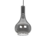 GLOBOSTAR® ΤΟΝΕ 206-0034 Μοντέρνο Κρεμαστό Φωτιστικό Οροφής με Ντουί 1 x E27 AC 220-240V IP20 - Μαύρο Φιμέ - Μ20 x Π20 x Υ36cm - Image 2