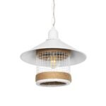 GLOBOSTAR® GLORA 201-0089 Vintage Κρεμαστό Φωτιστικό Οροφής με Ντουί 1 x E27 AC 220-240V IP20 - Λευκο & Μπεζ - Μ30 x Π30 x Υ29cm - Image 2