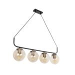 GLOBOSTAR® LATTICE 203-0018 Μοντέρνο Κρεμαστό Φωτιστικό Οροφής με Ντουί 4 x E27 AC 220-240V IP20 - Μαύρο & Μπρούτζινο - Μ78 x Π15 x Υ81cm - Image 2