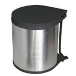 Κάδος Απορριμμάτων Ντουλαπιού 13lt Inox - Μαύρος με Εσωτερικό Κάδο