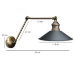 GLOBOSTAR® HAWK 204-0114 Μοντέρνο Φωτιστικό Τοίχου - Απλίκα με Ντουί 1 x E27 AC 220-240V IP20 - Μαύρο & Μπρούτζινο - Μ23 x Π23 x Υ27cm - Image 3