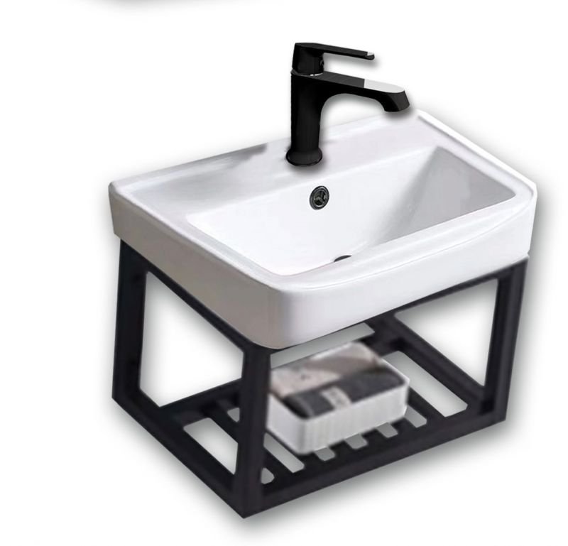 38-3603 NERINA - ΝΙΠΤΗΡΑΣ ΜΕ ΒΑΣΗ ΙΝΟΧ ΜΑΥΡΗ 43.5*36*40 - Image 1