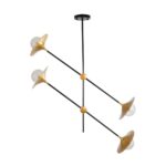 GLOBOSTAR® JOLIET 999-0044 Μοντέρνο Φωτιστικό Οροφής με Ντουί 4 x G9 AC 220-240V IP20 - Μαύρο & Χρυσό - Μ93 x Π20 x Υ106cm - Image 3