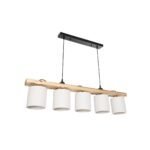 GLOBOSTAR® CUP 203-0054 Vintage Κρεμαστό Φωτιστικό Οροφής με Ντουί 5 x E27 AC 220-240V IP20 - Μπεζ & Λευκό - Μ100 x Π14 x Υ24cm - Image 2