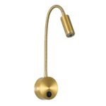 GLOBOSTAR® GOOSE 61692 Μοντέρνο Φωτιστικό Τοίχου - Απλίκα Ξενοδοχείου Reading Light LED 3W 300lm 36° AC 220-240V IP20 Θερμό Λευκό 2700K - CREE XPE Chip & TÜV SÜD Driver - Χρυσό Βούρτσας - Μ6.5 x Π15 xΥ24.5cm - 3 Χρόνια Εγγύηση - Image 2