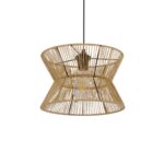 GLOBOSTAR® UPCONE 205-0055 Boho Κρεμαστό Φωτιστικό Οροφής με Ντουί 1 x E27 AC 220-240V IP20 - Μπεζ - M30 x Π30 x Υ21cm - Image 2