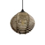 GLOBOSTAR® JUTTI 205-0041 Boho Κρεμαστό Φωτιστικό Οροφής με Ντουί 1 x E27 AC 220-240V IP20 - Μπεζ - M20 x Π20 x Υ18cm - Image 2