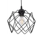 GLOBOSTAR® SOLON 201-0059 Μοντέρνο Κρεμαστό Φωτιστικό Οροφής με Ντουί 1 x E27 AC 220-240V IP20 - Μαύρο - Μ24 x Π24 x Υ23cm - Image 2