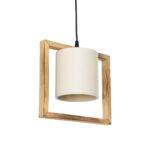 GLOBOSTAR® CUP 203-0050 Vintage Κρεμαστό Φωτιστικό Οροφής με Ντουί 1 x E27 AC 220-240V IP20 - Μπεζ & Λευκό - Μ28 x Π14 x Υ24cm - Image 2