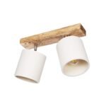GLOBOSTAR® CUP 203-0056 Vintage Φωτιστικό Οροφής με Ντουί 2 x E27 AC 220-240V IP20 - Λευκό & Μπεζ - Μ42 x Π14 x Υ26cm - Image 2